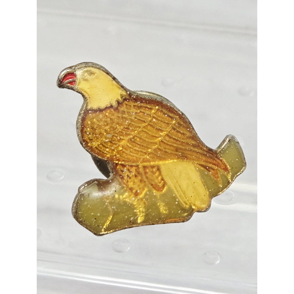 Vtg Hunting American Bald Eagle Orange‎ Golden Eagle Enamel Lapel Hat Pin